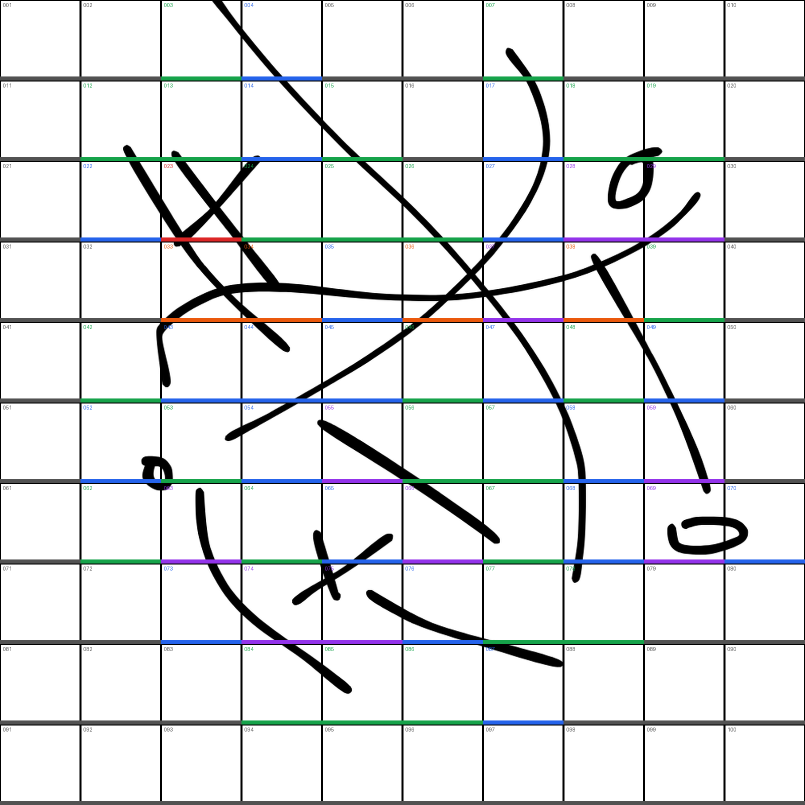 $ART collection map — 100 artifacts